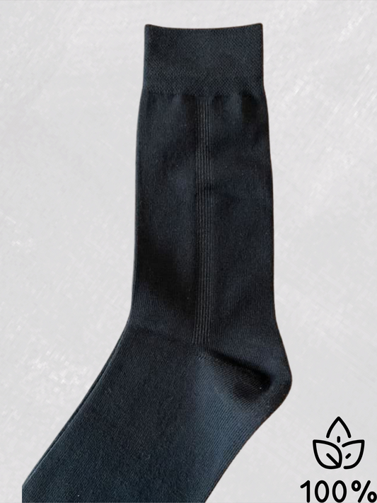 Classic Mid Calf Socks-Patterned Black